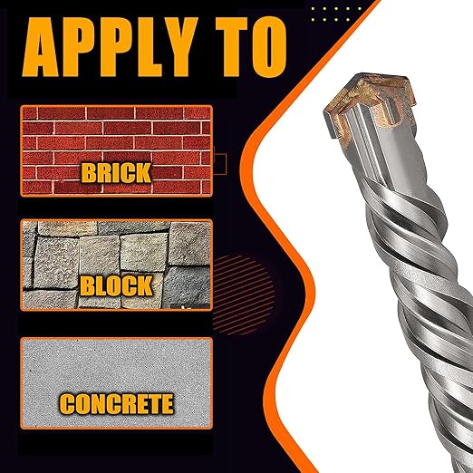 1-1/4 inch x 31.5 inch SDS Max Rotary Hammer Drill Bit, Carbide Tipped Concrete Drill Bits for Concrete, Brick, Cement and Stone, inch Length (1-1/4 in x 31.5 in)