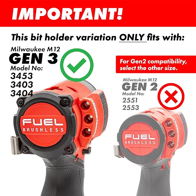Magnetic Bit Holder for Milwaukee M12 Impact Driver & Drill - Milwaukee Bit Holder for M12