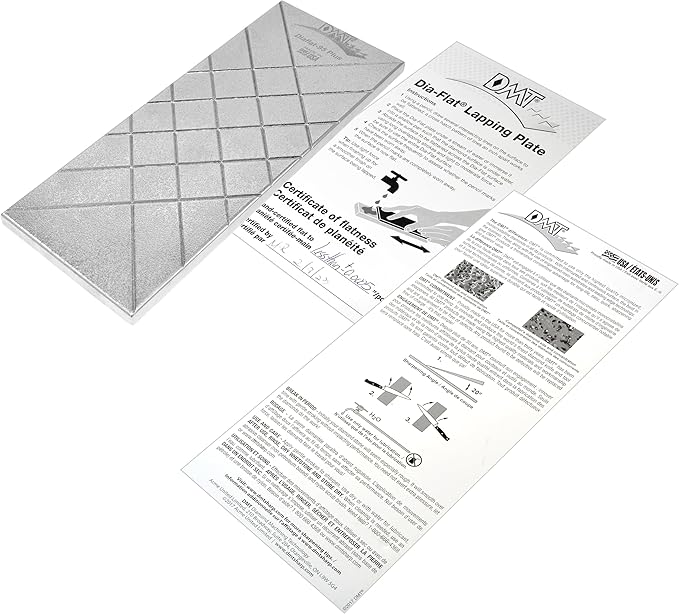 DMT DIAFLAT-95-PLUS Diamond Lapping Plate, 95 Micron Flattening Stone for Water, Oil & Arkansas Stones, 0.0005??Precision Whetstone Flattening Stone with Durable Hardcoat Technology, 10"L x 4"W