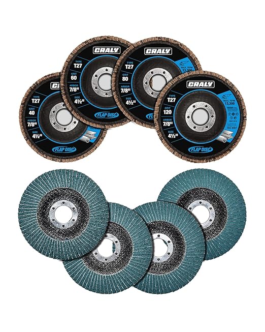 CRALY 4-1/2 Inch Flap Disc, 7/8 in Arbor, 40/60/80/120 Grit, T27 Premium Zirconia Sanding Disc for Angle Grinder, Quality Abrasive Grinding Wheel for Stainless Steel, Metal Sanding & Finishing, 20PC