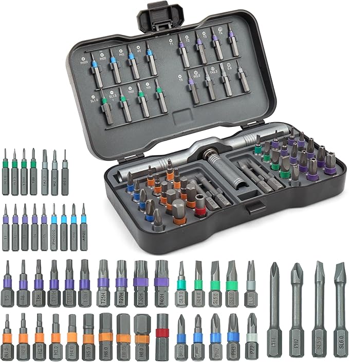 50 In 1 Magnetic Screwdriver Set,Small Ratcheting Screwdriver Pocket Set For Craftsman,Screw driver Bit Set With Tough Case,T Handle Ratchet Screwdriver,Christmas Gift For Men