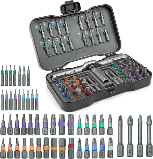 50 In 1 Magnetic Screwdriver Set,Small Ratcheting Screwdriver Pocket Set For Craftsman,Screw driver Bit Set With Tough Case,T Handle Ratchet Screwdriver,Christmas Gift For Men