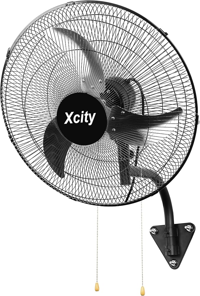 Xcity 18 Inch Metal Wall Mounted Fan, Max 4200 CFM High Velocity Industrial Wall Fan with 3 Speeds for Commercial, Greenhouse, Garage, Workshop, Residential