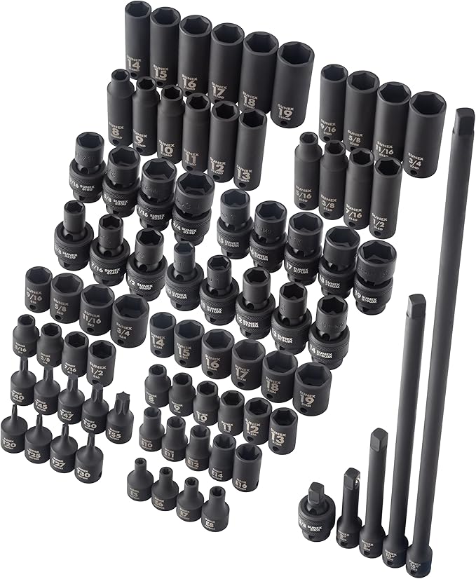 Sunex 80 Pc. 3/8 In. Drive Master Impact Socket Set