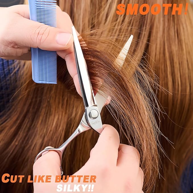 High-end Professional Extremely Very Sharp Barber Hair Cutting Scissors Hairdresser Shears For Hair 6.5 Inch Haircut Scissor Made Of Dynamic Stainless Steel For Hairdressing Salon Home Use
