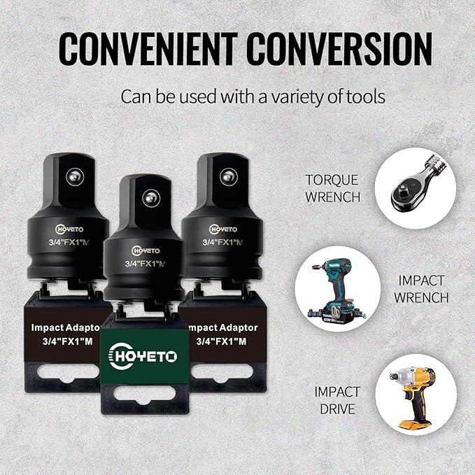 3/4" to 1" Heavy-Duty Impact Adapter | Cr-V Steel | Professional Rotation Converter for Industrial Applications