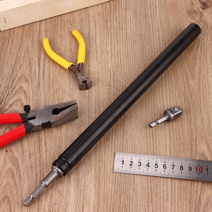 9/16"(14mm) Power Nut Driver Nut Runner Hollow Socket with 1/4" Hex Shank,Fit Long Bolts and Ductwork Power Nut Driver for Overhead Fastening Applications Operations (10 Inch)