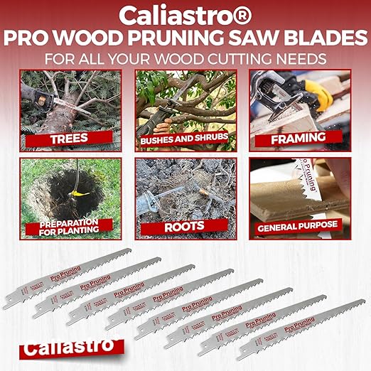 6-Inch Wood Cutting & Pruning Saw Blades for Reciprocating/Sawzall Saws - 8 Pack