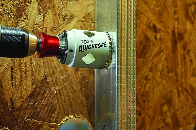Disston QuickCore 7 pc Set - 1 Each: 1", 1-1/4", 1-1/2", 1-3/4", 2", and 2-1/2" Hole saws, Arbor with a Pilot Drill bit, Hex Key