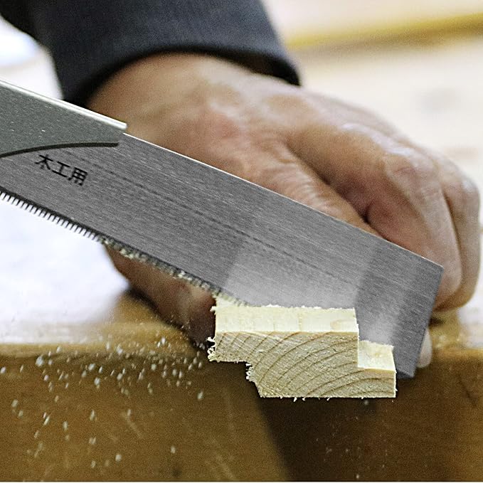 KAKURI Mini Japanese Pull Saw 4.3" with Sheath - Kataba Single Edge Handsaw for Woodworking, Laminated Wood Cutting, DIY, Hobby - Made in Japan