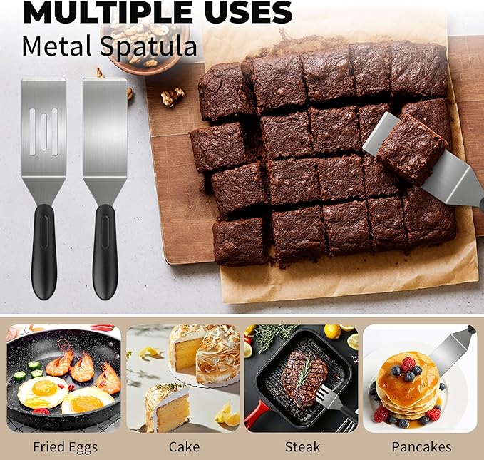 Small Spatula,Stainless Steel Spatula,Metal Spatula for Cooking with Heat Resistant Handle,Metal Spatulas for kitchen use for Pancakes?갟asagna?갃rownies?갅ake and Cookie