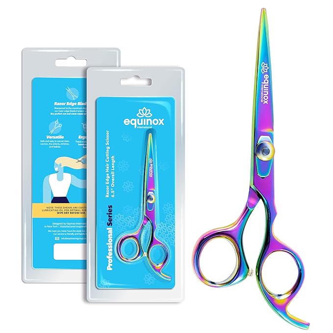 Equinox Razor Edge Series Professional Hair Scissors - 6.5??Premium Japanese Stainless Steel Hair Cutting Scissors, Hair Shears, Hair Razors for Hair Cutting, Barber Accessories & Hair Salon Supplies