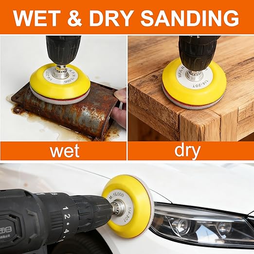 36 Pcs 3 Inch Hook & Loop Sanding Sponge Discs,180 to 3000 Grits Wet Dry Sanding Attachment with 1/4??Round and Hex Shanks for Drill Sanding Grinder Rotary Tools Curved Surface Polishing