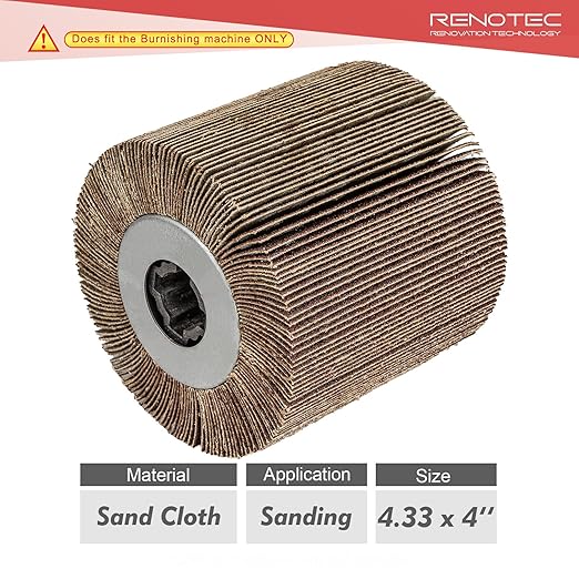 Abrasive Flap Sanding Drum, 4.33" x 4", 110x100mm, Aluminum Oxide, Rust & Paint Remove Metal Surface Conditioning, for Burnishing Polishing Machine