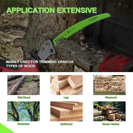 Japanese Teeth Reciprocating Saw Blade 15 Inch, Curved Edge Wood Pruning Saw Blades 6TPI for Tree Pruning, Wood/PVC Pipe Cutting, CR-V Sabre Blades, 4 Pieces