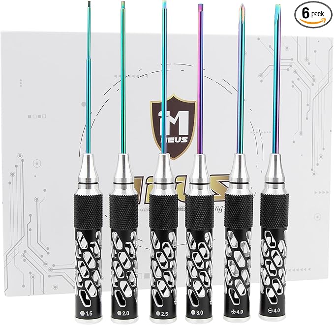 MEUS RACING RC Hex Screwdriver Phillips Screwdriver Slotted Screwdriver Tool Set for 1/6 1/8 1/10 SCX6 SCX10 TRX4 RC Crawler Car (Type D)