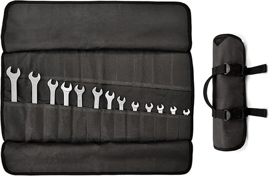 Under NY Sky Tool Roll Organizer, Heavy-Duty Wrench Bag, Portable Hand Tool Pouch for Mechanics, Electricians, and Hand Tools
