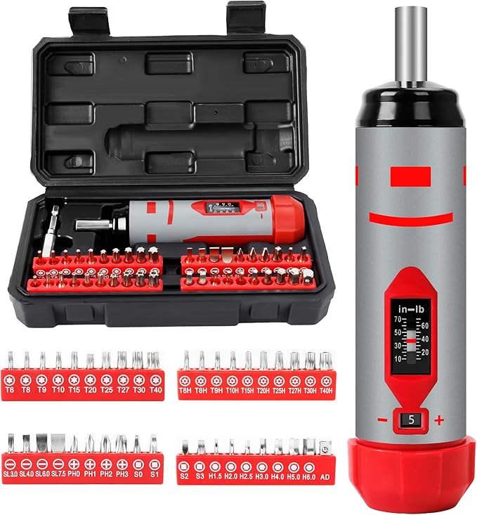 42Pcs Torque Screwdriver Set 10-70 Inch Pounds, 40 Bits - Hex,Torx, Flat,Phillip,Square andTorx Security Bits for Professional Maintenance竊똀ccurizing Scope Mounting and Bicycle Repairing