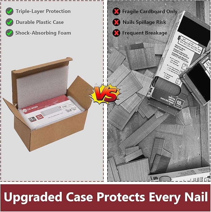 18 Gauge Brad Nails, 6000 Counts 2-inch 18 GA Brad Nails, Galvanized Nails for Nail Gun, Finishing Nail Gun Nails for Pneumatic, Electric Brad Nailer Gun