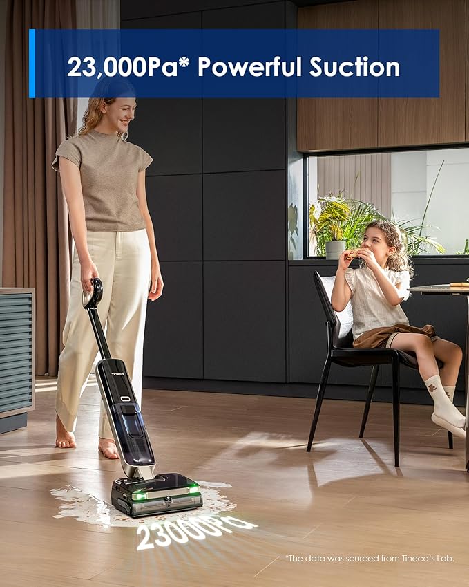 Tineco Floor ONE S9 Master Wet Dry Vacuum Cleaner, ThermoBlast Tech & Hot Water Vacuum Mop, 23kPa Suction, 65 Min Runtime, 185째F Flashdry, 3.9inch Ultra-Slim Stretch Mop