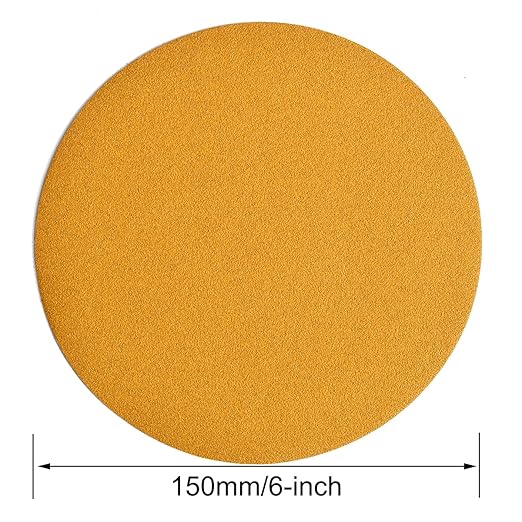 6-Inch No-Hole Hook and Loop Sanding Discs 150-Grit, Random Orbital Sandpaper for Automotive and Woodworking, 100-Pack