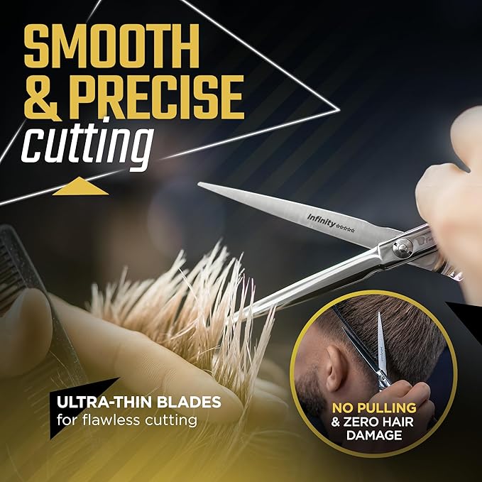 Fagaci Professional Hair Cutting Scissors 6??Super Sharp Thin Blades, 440C Steel for Maximum Precision, Lightweight Hair Shears for Women & Men