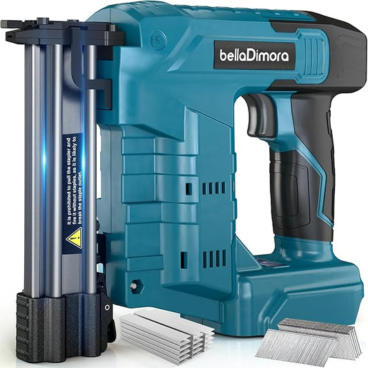 18GA Cordless Brad Nailer, 2 in 1 Nail Gun & Staple Gun for Makita 18V Bettery with 1000 Nails &1000 Staples, Battery Powered Nail Gun for Home Improvement(No Battery)