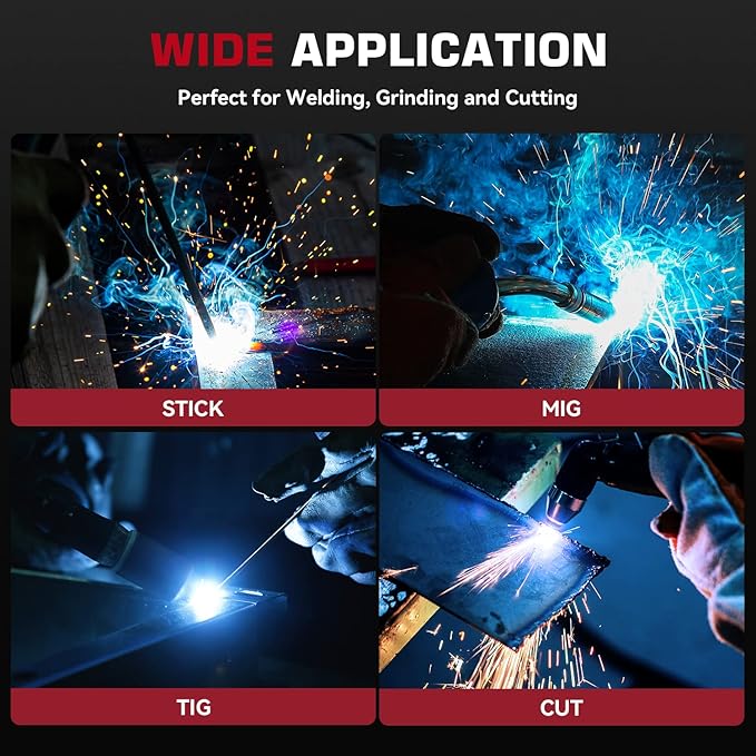 ARCCAPTAIN Auto Darkening Welding Helmet, 1/1/1/1 Top Optical Clarity, True Color Welder Helmet, 4 Arc Sensor 1/25000s Response Time, Wide Shade 4/9-13 for TIG MIG ARC Weld Hood Helmet