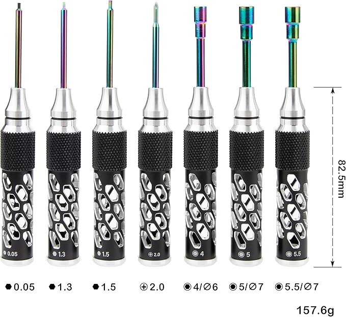 MEUS RACING RC Hex Screwdrivers Nut Drivers Phillips Screwdriver Tool Set for Axial 1/24 SCX24 Traxxas 1/18 TRX4M 1/18 1/24 RC Crawler Car (Type A)