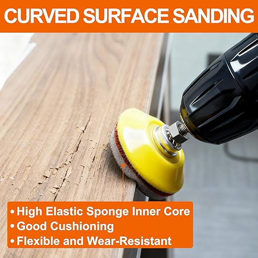 64 PCS 2 Inch Sanding Disc Pad,Hook and Loop Sanding Pads 3000 Grit Wet Dry Sponge Sandpaper with 1/4??Shank for Drill Sanding Grinder Rotary Tools Curved Surface Polishing and Sanding