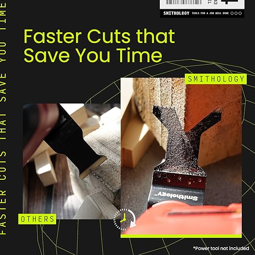Smithology 50-Pack Universal Oscillating Saw Blades ??Long-Lasting Multi-Tool Blades for Wood, PVC & Plastic | Fits Dewalt, Milwaukee, Ryobi, Makita, Craftsman, Porter Cable, Ridgid, Rockwell & More