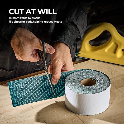 toolant Diamond Shape 400 Grit Sandpaper Roll, 2-3/4" Wide 10 Yard Longboard Self Adhesive PSA Stickyback Sand Paper for Woodworking, Metal, Plastic, Automotive, Sanding Blocks