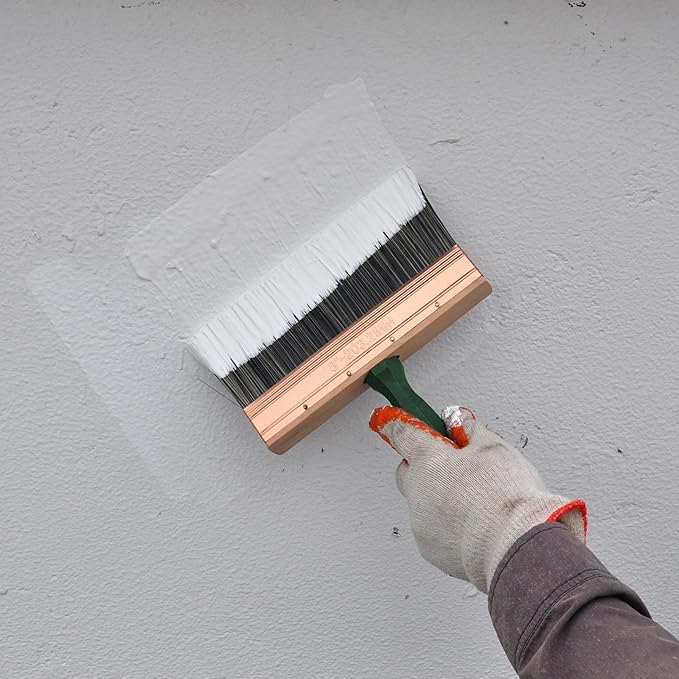 Deck Stain Brush, 8 Inch Deck Paint Brush with Threaded Handle for Extension Pole, Wide Large Brushes for Staining Wood, Fence, Walls, Lime Wash Paint Brush