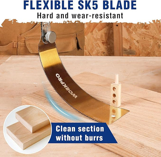 WORKPRO 10 Inch Japanese Pull Saw, Double-Edged Hand Saw for Wood Cutting with 7-9&18 TPI, SK5 Flexible Blade Flush Cut Saw with Non-Slip Beech Handle, Perfect Woodworking Tool Gift