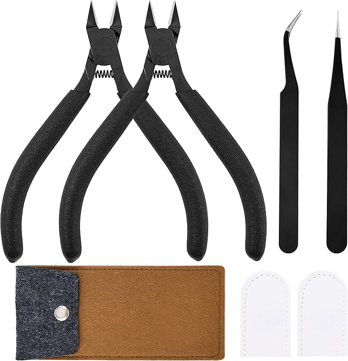 Model Nippers, 4.7 Inch High Hardness Nippers Tool with Razor-Thin Edge for Clean Cut, Magnetic and Corrosion Resistance for Repair and Fix Plastic Models, Non-Slip Handle and Moderate Spring Rebound