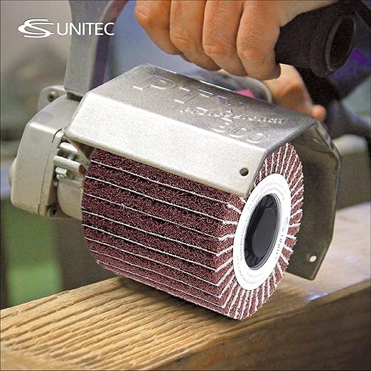 C.S. Unitec PTX Interleaf Combi Wheel | 80 Grit Metal & Wood Finishing Tool Wheel | 4" Diameter x 6" Wide (47322)