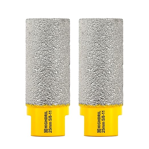 Diamond Milling Bit for Enlarging and Shaping Hole,HIGHDRIL 2pcs Diameter 25MM (1") Dry Drilling Core Bit for Porcelain,Hard Ceramic,Granite and Marble