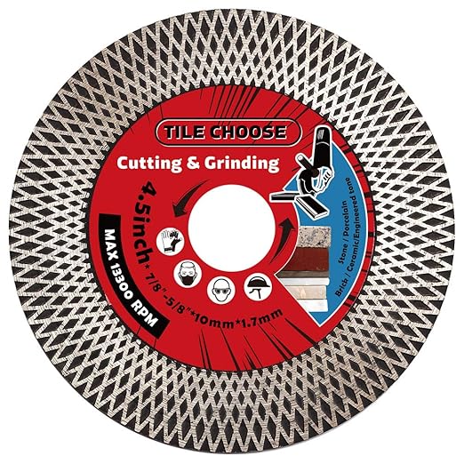 4.5" Tile Saw Blade Diamond Blade for Cutting and Grinding Porcelain Tile Granite Marble (4.5", 1)…