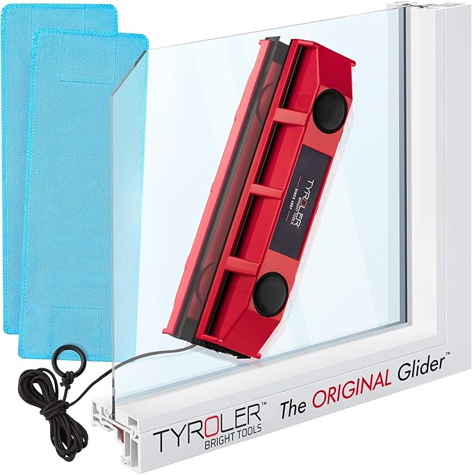 Tyroler Outside Magnetic Window Cleaner Tool, Glider S-1 Fits Only Very Thin - 0.1"- 0.3" Windows, Double Sided Windows Cleaner Machine Tool | Magnet Window Cleaner Tools