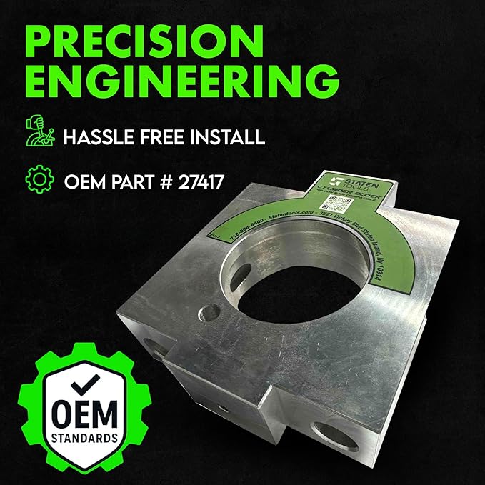 Staten Tools 27417 Cylinder Block for Greenlee 881 & 881CT Hydraulic Benders ??OEM Replacement, High-Strength Steel, Hydraulic Pressure Control