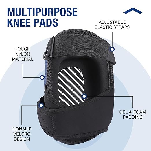 WORKPRO Knee Pads for Work, Construction Knee Pads, Safety Kneepads with Ergonomic Gel Cushion and Foam Padding for Gardening, Carpentry, Welding, Roofing, Cleaning