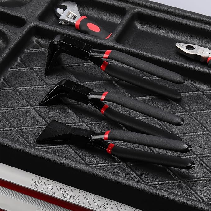 EMENTOL 3-Piece Hand Seamer Sheet Metal Tools, Sheet Metal Bending Pliers Set Straight, 45째 & 90째 Bending Tool for Roofers, Plumbers