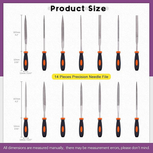 Swpeet 24Pcs Metal File Set with 4 in 1 Way Wood Rasp File and File Wire Brush Kit with Carry Case, Needle Files Flat Files Round Half Round Triangle File for Shaping Metal, Wood