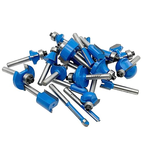 LU&MN Carbide Tipped Router Bit Set ( 24 PCS) with 1/4" Shank Wood Milling Saw Cutter, Multi-Purpose (Woodworking Tools for Home Improvement and DIY)