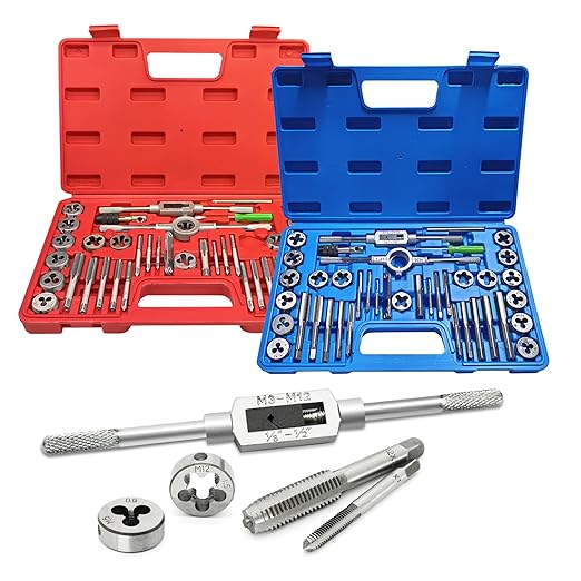 BeHappy 80pc Tap and Die Set in SAE and Metric Sizes, Metric and Standard Tap Set and Die Tool Set for Internal and External Threading