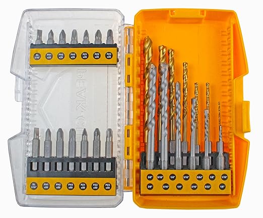 27Pcs Set Masonry Drill Bit HSS Titanium Coated Drill Bit and Screwdriver Bits Drill Metal Steel Mason Concrete Stone