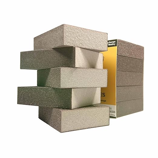 Huron Premium Precision Professional Sanding Sponge Assortment Pack 2 Each 5 Grits 60 to 220 (10 pc)