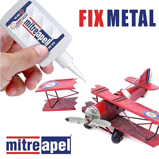 MITREAPEL Ca Glue with Activator (50 x 1.7 oz - 50 x 6.7 fl oz), Cyanoacrylate Super Glue for Plastic, Glass, Leather, Ceramic, Woodworking, DIY, 3D Printing - Instant Bond - 50 Pack