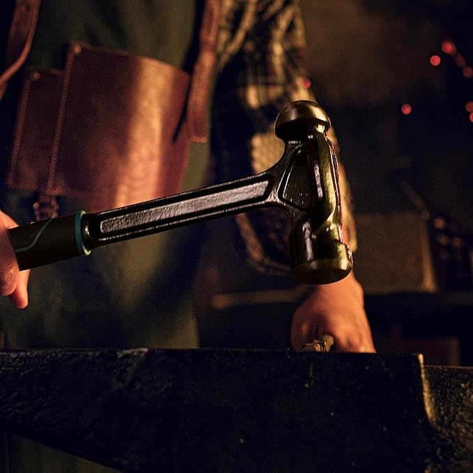 Real Steel Ball Peen Hammer 24 Oz, One Piece Forged Metalworking Tool Ball Pein Hammer r 0519