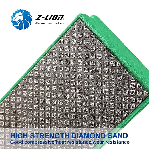 Z-Lion Electroplated Diamond Hand Polishing Pad Foam Back for Granite Marble Stone Glass Ceramic (60#)